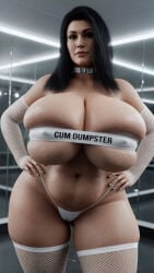 3d 3d_(artwork) alternate_breast_size areola areolae ass bandeau barely_clothed belly belly_fat big_areola big_ass big_breasts black_eyeshadow black_hair breasts breasts_bigger_than_head busty curvy cut dc_comics diana_prince earrings face female female_only fishnet_armwear fishnet_gloves fishnet_stockings fishnets highres hips hourglass_figure huge_areolae huge_ass huge_breasts large_areolae large_ass large_breasts light-skinned_female light_skin long_breasts long_gloves long_hair looking_at_viewer love_handles mascara mature_female milf mirror mouth nipples pale-skinned_female pale_skin pink_nipples pinup pose posing res revealing_clothes sexy_clothing short_skirt sitting skin skindentation slut_collar street thethiccart thick_thighs thighhighs thighs thong tube_top venus_body voluptuous wide_hips wonder_woman wonder_woman_(injustice) wonder_woman_(series)