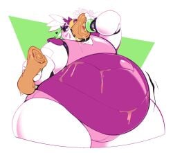 artist_request eating fat fat_female fat_fetish five_nights_at_freddy's five_nights_at_freddy's:_security_breach fnaf fnaf_security_breach glamrock_chica_(fnaf) huge_belly morbidly_obese obese obese_female solo