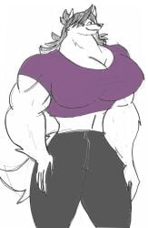 biceps breasts female jaiden jaiden_animations kickazzjohnni muscles muscular_arms muscular_female tail wolf