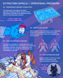abs anthro avian ball_tuft balls beak big_balls big_penis blue_balls blue_body blue_eyes blue_feathers blue_fur bodily_fluids body_hair capsule captured caretaker casual_exposure chest_hair claws clothed clothing coat cum cum_collecting dialogue dildo dildo_sitting disproportionate_genitalia doctor duo ears_up ectomorph ejaculation electrostimulation english_text euphorilube extraction extractor feather_hair feather_tuft feathered_wings feathers featureless_crotch finger_claws fur genital_fluids genitals greif_(hotsatyr) gryphon gryphonpower hair hotsatyr humanoid_genitalia humanoid_penis indoor_nudity infusion internal_anatomy lab_coat laboratory laboratory_equipment laboratory_glassware lung machine machine_sex male male/male medical_instrument mesomorph milking_machine mohawk multicolored_body muscular muscular_male mythological_avian mythological_creature mythology navel nipple_suction nipples open_mouth organs panel_interaction paws pecs penetration penile penis penis_milking pseudo_hair pubes pubic_feathers pubic_fuzz public public_nudity restrained restrained_arms restrained_feet restrained_legs restrained_tail restraint_device restraints saggy_balls sample science_fiction scientific_experiment scientific_instrument sex_toy size_difference smile solo somatotype standing stethoscope suction_cup suction_cup_dildo suction_device suspicious tail tail_feathers tamerlan_(hotsatyr) text tiger_pattern topwear tube tuft vein veiny_arms veiny_penis wings_flapping