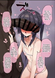 momonosuke_(u-ma991028) netorare netorase ntr cheating cheating_girlfriend cheating_female cheating_(relationship) senki_zesshou_symphogear tsukuyomi_shirabe 1girl 1boy black_hair short_hair blunt_bangs purple_eyes cuckold english_text speech_bubble sound_effect colored manga_page explicit 2boys long_hair twintails small_breasts nipples exposed_nipples bikini white_bikini micro_bikini lingerie white_lingerie sweat blush badump_sound_effect heart_symbol penis large_penis dark-skinned_male dark-skinned_male_penis interracial cuckoldry bar_censored censored