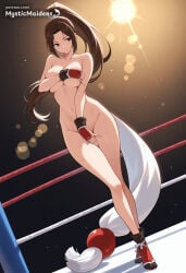 1girl breasts covering_privates solo covering_crotch nude brown_hair long_hair covering_breasts navel ponytail brown_eyes large_breasts high_ponytail full_body patreon_username gloves tabi thighs standing collarbone socks closed_mouth stomach smile parted_bangs fingerless_gloves artist_name dutch_angle very_long_hair looking_to_the_side legs ai_generated anime anime_style hentai hi_res mystic_maidens patreon mai_shiranui fatal_fury fatal_fury_2 fatal_fury:_city_of_the_wolves fatal_fury_the_motion_picture king_of_fighters snk street_fighter street_fighter_6 capcom