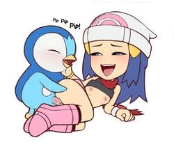 1boy 1girls areolae blue_eyes blue_hair breasts chibi chibi_dawn dawn_(pokemon) female_human femsub hat interspecies long_hair loodncrood male/female male_pokemon male_pokemon/female_human maledom nintendo nipples penis piplup pokemon pokemon_(species) pokemon_bdsp pokemon_dppt pokephilia sex thick_thighs thighs vaginal_penetration vaginal_sex