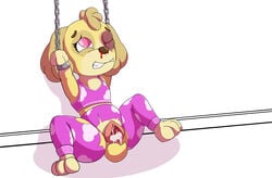 after_rape bleeding canine canine_pussy chained crying cub cum_in_pussy domestic_dog female feral open_pussy pajamas paw_patrol purple_eye restrained semi-grimdark skye_(paw_patrol)