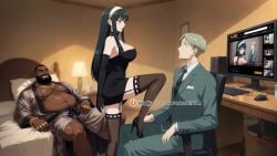 1boy ai_assisted ai_generated arms_up ass ass_focus ass_grab ass_up ass_visible_through_thighs bad_end bangs bbc_slave bed bed_sheet bedroom bedsheets black_footwear black_hair blush bottomless breasts cheating cheating_(relationship) cheating_female cheating_girlfriend cheating_wife choker clothes_lift cosplay couch cuck cuckold cuckolding dirty_talk earrings female female_focus fishnet_thighhighs fishnets foot_fetish foot_focus footjob footwear hairband high_heels indoors large_breasts leash_and_collar leash_pull leashed leashed_collar leashed_male leg_grab legs legs_spread legs_up long_hair looking_at_viewer lying moan moaning moaning_female moans monitor netorare nipples ntr on_back panties pants pantyhose parted_lips porn porn_star pornhub pornography pov pussy qos red_eyes red_sweater seductive seductive_body seductive_look seductive_pose seductive_smile short_hair_with_long_locks sitting sitting_on_chair sitting_on_person smile smile_at_viewer solo_focus spy_x_family straight streamer streaming sweatdrop sweater sweater_lift tagme talking talking_to_viewer thick_thighs thighhighs thighs threesome video watch watching watching_porn watching_sex watching_tv wedding wedding_night wedding_ring wife wife_and_husband yor_briar yor_forger yor_forger_(spy_x_family)