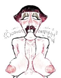 original original_character original_characters unknown_character unnamed_character 1boy 1boy1girl 1girls female male straight male/female male_pov hyper hyper_penis breasts tongue_out breasts_out black_hair black_lipstick bimbo_lips big_lips huge_lips shiny_lips precum saliva precum_from_nose nose_blush digital_media_(artwork) digital_drawing_(artwork) english_text english moaning limited_palette limited_color restricted_palette aroused aroused_face aroused_female aroused_expression eyes_rolling_back eyes_crossed