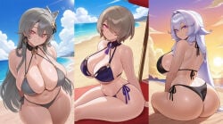 3females ai_generated ass beach beach_background beach_towel beach_umbrella big_ass big_boobs big_breasts big_butt big_butt_(female) big_tits bikini black_bikini black_bikini_bottom black_bikini_top blush blushing blushing_female boobs boobs_bigger_than_head breasts breasts_bigger_than_head busty busty_female butt cleavage curvaceous curvaceous_body curvaceous_female curvaceous_figure curvaceous_hips curvaceous_thighs curvy curvy_body curvy_female curvy_figure curvy_hips daylight earings eyes female female_focus female_only females femme_fatale fuchsia_eyes gray_hair grey_bikini grey_bikini_bottom grey_bikini_top grey_hair grey_hair_female hair hair_between_eyes hair_intakes hair_ornament hair_over_one_eye hips honey_blonde_hair honkai_(series) honkai_impact_3rd hourglass_figure hourglass_figured_female hoyoverse image large_ass large_boobs large_breasts large_butt large_tits lips long_hair long_white_hair looking_at_viewer looking_behind mature_body mature_female mature_woman mihoyo mole mole_under_eye multiple_females multiple_girls ocean ocean_background outdoors outside pawg phat_ass pink_eyes pink_eyes_female plump_ass plump_boobs plump_breasts plump_butt plump_hips plump_thighs plump_tits purple_bikini purple_bikini_bottom purple_bikini_top purple_eyes purple_eyes_female red_eyes red_eyes_female rita_rossweisse sand sexy sexy_female short_hair side-tie_bikini sideboob sitting sitting_on_beach_towel sky small_bikini smile smiling_female string_bikini sun sunlight thelema thelema_(honkai_impact) thelema_nutriscu thighs tits tits_bigger_than_head vita vita_(honkai_impact) voluptuous voluptuous_female voluptuous_woman white_hair white_hair_female wide_hips