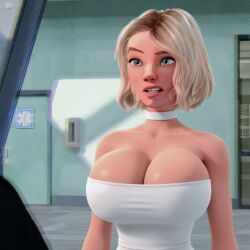 1girls 3d big_boobs big_breasts blonde blonde-haired_female blonde_female blonde_hair boobs breasts clothed clothed_female collar dress female female_focus female_only gwen_stacy large_boobs large_breasts marvel ruichan_art ruidx ruisensei solo solo_female solo_focus spider-gwen spider-man:_across_the_spider-verse spider-man:_into_the_spider-verse spider-man_(series) white_collar white_dress