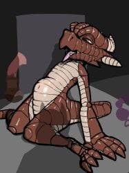 abdominal_bulge ambiguous_gender ambiguous_penetration anal_beads animal_dildo animal_sex_toy anthro arm_support artist_request big_hands claws countershading curved_horn dildo dildo_sitting equine_dildo facial_spikes fangs featureless_chest glistening glistening_body hi_res horn kobold leaning leaning_backward masturbation multicolored_body multicolored_scales nude obscured_penetration open_mouth penetration pointy_ears red_body red_scales ridged_horn scales scalie semi-furr sex_toy short solo spikes spikes_(anatomy) tagme tail tan_body tan_countershading teeth toe_claws tongue tongue_out toying_self two_tone_body two_tone_scales