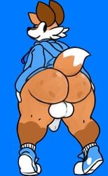 ass balls big_ass bottomless deenexgen fox fur hand_on_hip male penis soups_(superiorfox) thick_thighs wide_hips