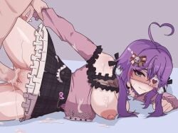 1boy 1girls animated arm_grab big_breasts blue_eyes blush breasts clothed clothed_sex creampie cum cum_in_pussy cum_inside eyepatch female indie_virtual_youtuber maimz maimz_opa nipples no_sound penetration penis purple_hair pussy rachie_(splendiferachie) sex tagme video virtual_youtuber