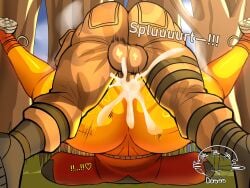1boy anal anal_penetration anal_sex anus ass ass_focus at babyhunt4 backsack balls big big_ass black blush bottom bottom_heavy bottom_heavy_femboy cum cum_in_ass cum_in_asshole cum_inside da_ra_ra_ra excessive_cum eyes femboy fortnite freckles freckles_on_ass gay heavy huge impregnation jonesy_(fortnite) looking magthender male mating_press naked penis sunspot_(fortnite) thick_ass thick_butt tight_clothing viewer yellow_skin