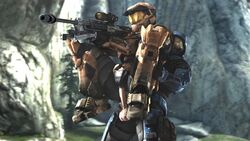 1boy 1boy1girl 1girls armor big_penis carrying carrying_partner clothed clothed_sex clothing gun halo_(series) helmet holding holding_gun holding_object holding_rifle holding_weapon nisha_(reresfm) outdoor_sex outdoors outside power_armor reresfm sci-fi science_fiction sex sniper_rifle spartan_(halo) standing standing_sex straight