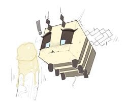 minecraft bee bee_(minecraft) feral insect female wet wet_pussy penis penis_out cum honey :3 owo blush veiny_penis male human human_on_feral bwydxm blud tagme