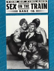 1985 dated gay kake_(tom_of_finland) male male_only monochrome muscular original tagme tom_of_finland traditional_media yaoi