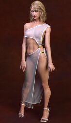 1girls 3d blonde_hair breasts celebrity female female_only nipples nipples_visible_through_clothing planetex real_person solo taylor_swift translucent_clothing