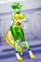 anthro female genitals hi_res joints machine nariikhan robot robot_anthro robotic robotization solo standing translucent translucent_body vulva