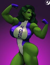 1girls artist_logo big_breasts blindanubis busty clothed clothes clothing female female_only female_solo fingerless_gloves flexing_bicep flexing_both_biceps gloves green_body green_eyes green_hair green_skin hero heroine hips huge_breasts hulk_(series) large_breasts leotard marvel marvel_comics muscle muscles muscular muscular_female she-hulk simple_background solo solo_female superhero superheroine watermark