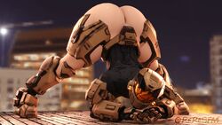 1girls armor ass bent_over big_ass dat_ass female_only halo_(series) helmet jack-o_pose nisha_(reresfm) reresfm skin_tight spartan_(halo) tagme