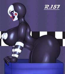 1girls alternate_version_available ass black_and_white black_body breasts classic_fnaf_2_marionette classic_fnaf_2_puppet five_nights_at_freddy's looking_at_viewer marionette_(fnaf) original_fnaf_2_marionette original_fnaf_2_puppet puppet_(fnaf) renegade-157 solo tagme thick_thighs thighs