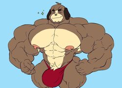 abs animal_crossing balls biceps bulge digby_(animal_crossing) flaccid furry furry_only hyper hyper_balls hyper_genitalia hyper_penis hyper_testicles male male_only muscles muscular muscular_arms muscular_legs muscular_male muscular_thighs nintendo nipples pecs penis remert solo solo_male source_request testicles veins year_request