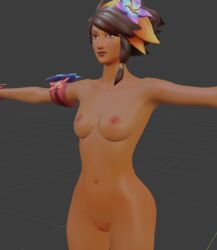 1girls 3d 3d_(artwork) 3d_model assertive blender domination female league_of_legends league_of_legends:_wild_rift model pool_party_series pool_party_taliyah t_pose taliyah