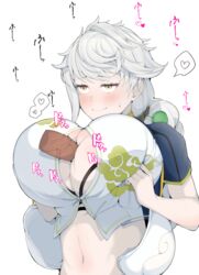 ... 1boy 1girls alternate_breast_size alternate_version_at_source alternate_version_available big_breasts blush breast_hold breast_press breast_squeeze breasts color disembodied_penis female female_focus grey_hair heart huge_breasts japanese_text kantai_collection large_breasts long_hair looking_at_partner male open_clothes open_shirt paizuri paizuri_under_clothes perpendicular_paizuri silver_hair straight sweat tero_(o11q) text uncensored unryuu_(kantai_collection) veiny_penis