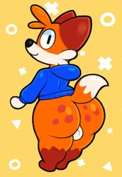 acstlu anthro ass balls big_ass bottomless fox fur furry furry_only looking_back male male_only original original_character soups_(superiorfox) tail thick_thighs wide_hips