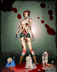 aishado capcom female gore guro jill_valentine jill_valentine_(julia_voth) resident_evil zombie