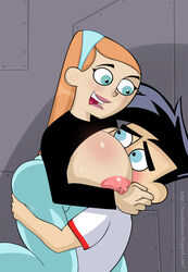 1boy 1girls ass ass_grab big_sister black_shirt breasts_out brother_and_sister cartoony clothed danny_fenton danny_phantom female huge_breasts human incest jazz_fenton little_brother male nickelodeon older_female older_sister straight toontinkerer younger_brother younger_male