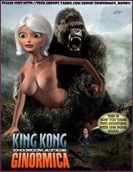 2010 3d ape bizarro_souperman crossover doggy_style dreamworks female from_behind giantess ginormica gorilla interspecies king_kong king_kong_(2005) king_kong_(series) male monsters_vs_aliens nipples nude paramount_pictures president_hathaway rape scared straight susan_murphy tagme white_hair zoophilia