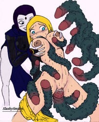 2girls big_breasts breast_grab dc dc_comics dcau female monster multiple_girls penis rachel_roth rape raven_(dc) slashysmiley straight_hair teen_titans tehwalrus_edits tentacle_rape tentacles terra terra_(dc)