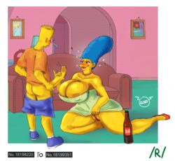 4chan alternate_breast_size bart_simpson big_ass big_breasts big_penis blue_hair busty handjob huge_ass huge_breasts incest marge_simpson milf mother mother_and_child mother_and_son owlandras request shorter_male smaller_male taller_female taller_girl the_simpsons wide_hips yellow_skin