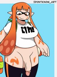 1futa animal_humanoid anthro big_breasts big_penis bottomless breasts cephalopod cephalopod_humanoid clothed clothing flaccid futa_only futanari humanoid humanoid_penis idontknow_art inkling inkling_girl kaori_(splatoon) light-skinned_futanari light_skin mask_(marking) nintendo orange_eyes orange_hair pale_skin pants_down partially_clothed penis pointy_ears pseudo_hair self_upload solo splatoon splatoon_(series) splattershot squid standing tentacle tentacle_hair