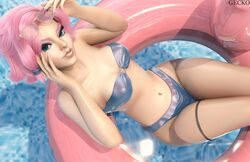 1girls 3d female female_only fully_clothed geckoscave maeve_(paladins) paladins pool solo