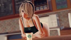 3d apron coffee honey_select iced_latte_with_breast_milk illusion_soft meme misterscratch nier:_automata nude_apron starbucks studio_neo yorha_2b