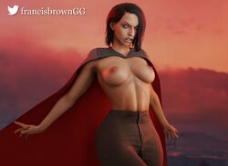 1girls 3d angry areolae artist_name big_breasts black_hair blender breasts cape dark-skinned_female dark_skin eyes female female_only francis_brown inquisitor inquisitor_(star_wars) jedi:_fallen_order medium_breasts medium_hair nipples open_eyes outside pants parted_lips partially_clothed second_sister solo spread_arms star_wars teeth teeth_clenched toned toned_female topless topless_female trilla_suduri twitter_username yellow_eyes