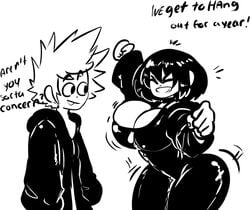 1boy 1girls 2021 alternate_breast_size ambiguous_gender big_ass big_breasts big_thighs black_and_white black_coat black_hair bouncing_ass bouncing_breasts breasts cleavage clothing coat conversation curvaceous disney excited female hi_res high_resolution hood hourglass_figure huge_breasts human jacket kingdom_hearts large_breasts latex_suit lemonadepikachu male monochrome nobody_(kingdom_hearts) outerwear roxas square_enix voluptuous wide_hips xion zipper