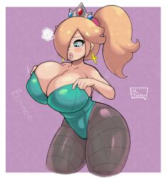 1girls alternate_costume ass big_ass big_breasts bimbo blonde blonde_female blonde_hair blue_eyes breasts bubble_butt clothed_female curvy large_breasts long_hair mario_(series) mr_tatsu nintendo princess_rosalina solo solo_female thick_thighs tight_clothing voluptuous