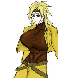 1girls big_breasts blonde_hair breasts clothing dio_brando female female_dio humanoid jojo's_bizarre_adventure light-skinned_female light_skin rule_63 short_hair solo solo_female stardust_crusaders stardust_crusaders_(ova) tagme vampire villainess white_background