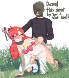 abuse abused boy_rape chains crossdressing femboy forced ginger_hair high_guardian_spice jezzappley mermaid nature public rape rapist_and_victim red_hair snapdragon_(high_guardian_spice) thief white_background white_thighhighs yaoi yezza_appley