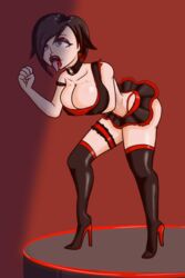 2:3 2:3_ratio big_breasts big_butt big_lips bimbo black_hair black_hair_female busty high_heels high_heels_boots questionable rooster_teeth ruby_rose rwby short_black_hair short_hair short_hair_female slopster! stripper teen_stripper teenager twitter