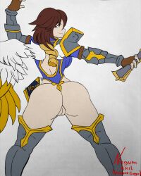 2d ass ass_focus big_ass bottomless female female_only furia_(paladins) negum_akil paladins paladins_champions_of_the_realm pussy tagme