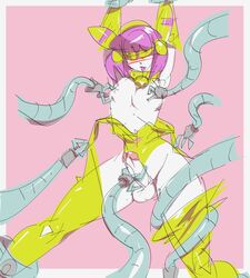 fubasarts futa_only futanari purple_hair robotic_tentacles tagme tentacle