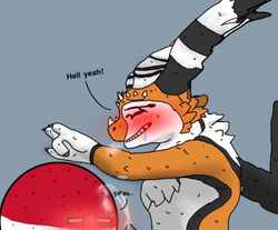 2021 absurd_res black_ears black_wings countryballs cum cum_drip cum_in_mouth cum_inside cum_on_face cum_on_penis dragon dutch_angel_dragon furry furry_ears furry_tail green_tail grey_fur orange_body orange_fur orange_hair paw_pose pawpads poland polandball polandball_(countryballs) sex sky sphere sphere_creature white_fur white_skin