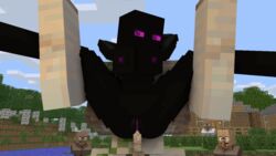 1boy 1boy1girl 1girls 3d animated big_breasts black_body black_skin character cubic_breasts enderwoman erection galeo gray_body gray_skin iron_golem_(minecraft) looking_at_viewer mine-imator minecraft monster_girl outside purple_eyes sex tagme vaginal_penetration villager villagers