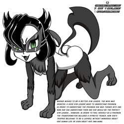 black_hair brainwash empty_eyes femsub green_eyes hypnosis idpet liepard marnie_(pokemon) mind_control monochrome parody pet_play petplay pokemon pokemon_ss solo text transformation