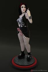 3d animated bellatrix_(gbananaya) choker cigarette dyed_hair fishnets futa_only futanari gbananaya goth jewelry large_penis leather_boots makeup mp4 no_sound pale_skin piercing platform_boots platform_heels smoking spikes tagme tattoo turntable_(animation) video