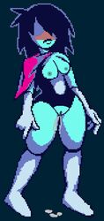 areolae big_breasts blush breasts deltarune embarrassed female female_only female_protagonist kris_(deltarune) kris_female_(deltarune) kristi_(deltaglamour) leaking leaking_pussy long_hair nipples pixel_art pussy pussy_juice pussy_juice_drip pussy_juice_on_ground pussy_juice_puddle pussy_leaking pussy_slit rule_63 solo solo_female tall thick thick_thighs thighs trickster_(artist)