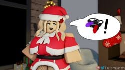 3d christmas christmas_outfit ellie_(rusmynth) female original_character roblox robloxian rusmynth strap-on tagme